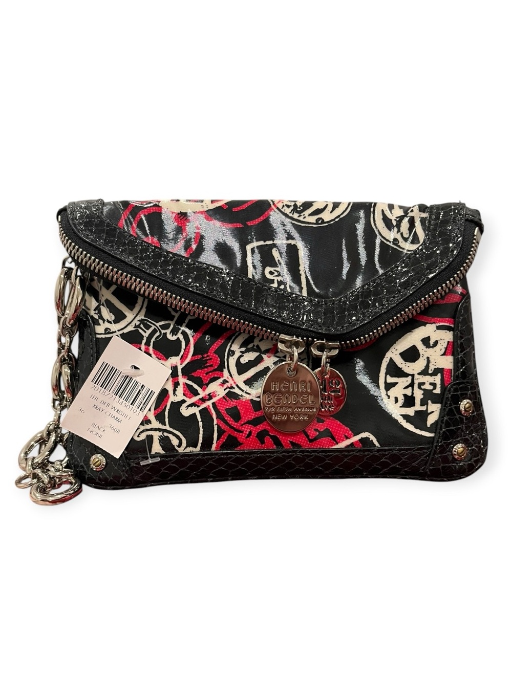 Henri Bendel RARE "The Deb" Graffiti / 712 Print Wristlet Clutch NWT - Picture 7 of 8